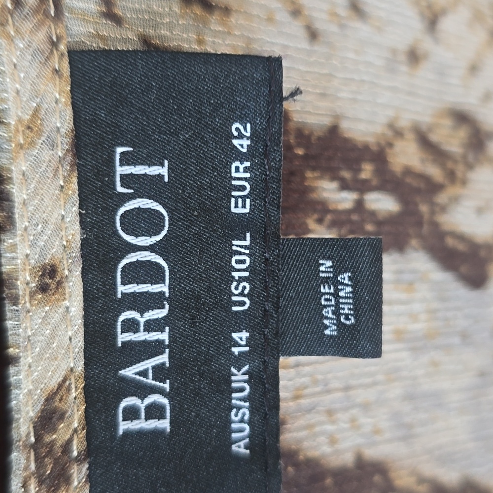 Bardot Brown Snake Print Women's Top Sz. 10 / L - Picture 2 of 5
